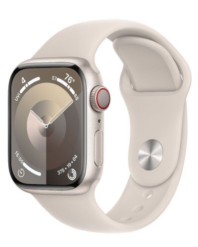 Смарт часовник Apple - Watch S9, Cellular, 45mm, Aluminum, M/L, Starlight - 1