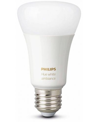 Смарт крушка Philips - HueWCA A60 E27, 9W, RGB, dimmer - 1