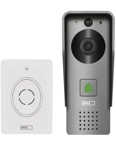 Смарт видео звънец Emos - GoSmart, IP-09C/H4031, Wi-Fi, сив - 1