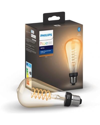 Смарт крушка Philips - Hue Filament, 7W, E27, ST72, dimmer - 1