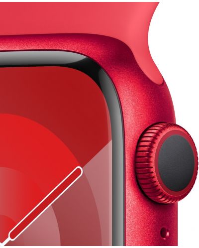 Смарт часовник Apple - Watch S9, 41mm, 1.69'', S/M, Product Red Sport - 3