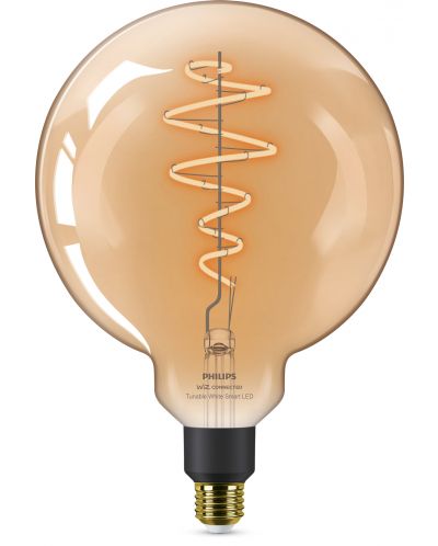 Смарт крушка Philips - Filament, 6W LED, E27, G200, Amber, dimmer - 1