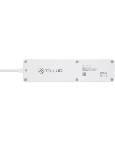 Смарт разклонител Tellur - TLL331031, 3 гнезда, 4x USB, бял - 4