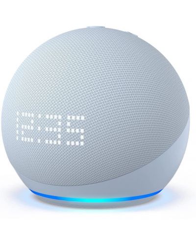 Смарт колона Amazon - Echo Dot 5, с часовник, синя - 2
