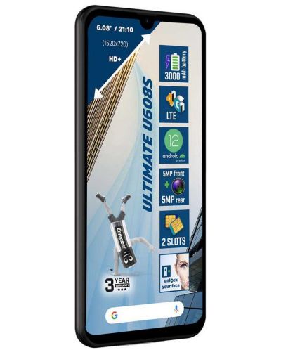 Смартфон Energizer - Ultimate U608S, 6'', 2GB/32GB, черен - 5