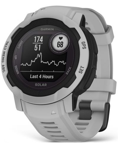 Смарт часовник Garmin - Instinct 2 Solar, 45mm, сив/черен - 2