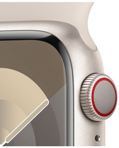 Смарт часовник Apple - Watch S9, Cellular, 45mm, Aluminum, M/L, Starlight - 3
