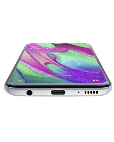 Смартфон Samsung Galaxy A40 - 5.9, 64GB, бял - 5