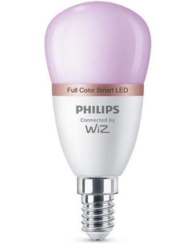 Смарт крушка Philips - P45, 4.5W, E14, RGB, бяла - 1
