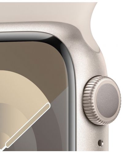 Смарт часовник Apple - Watch S9, 41mm, 1.69'', M/L, Starlight Sport - 3