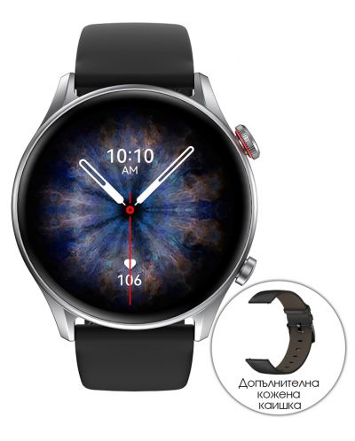 Смарт часовник Riversong - Motive 6C Pro, 1.30'', Space Gray Leather - 2
