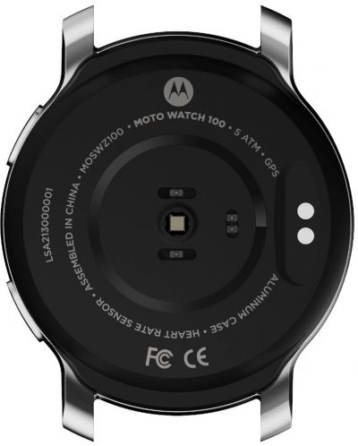 Смарт часовник Motorola - Moto Watch 100, 42mm, 1.3", сив - 2