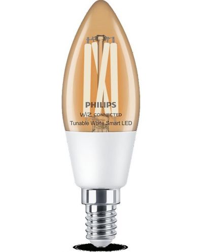 Смарт крушка Philips - WiZ C35, 40W, E14, RGB, beige - 1