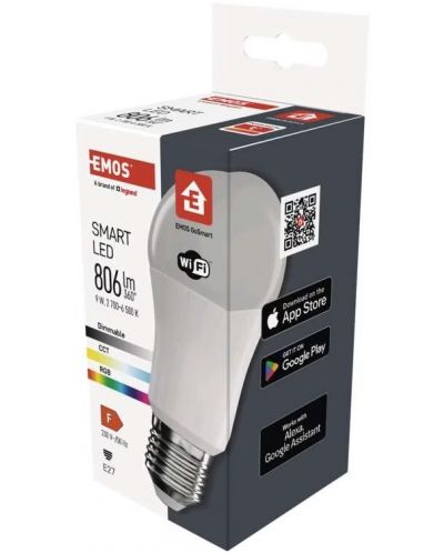 Смарт крушка Emos - GoSmart ZQW514R, E27, A60, RGB - 1