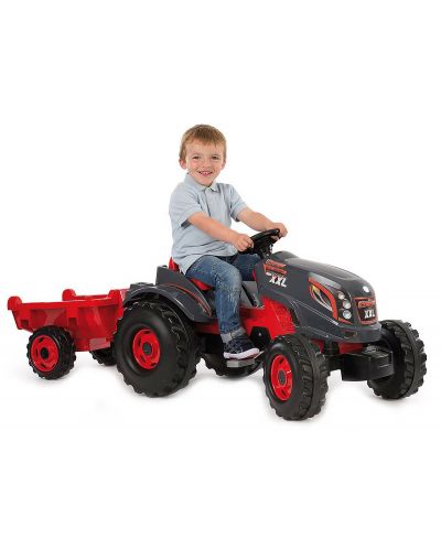 Детски трактор с педали Smoby - Tractor Stronger XXL, с ремарке - 3