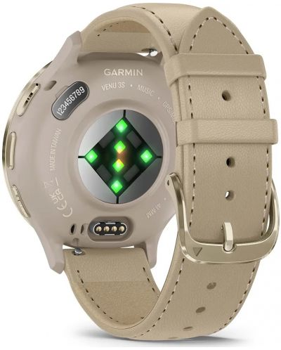 Смарт часовник Garmin - Venu 3S, 41 mm, 1.2'', French Grey/Leather - 7
