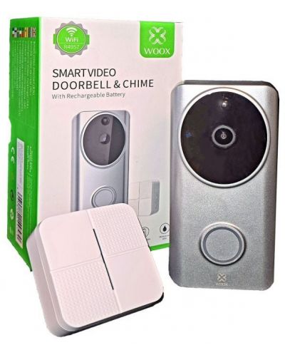 Смарт видеозвънец Woox - Doorbell R4957, с двупосочно аудио, сребрист/бял - 3