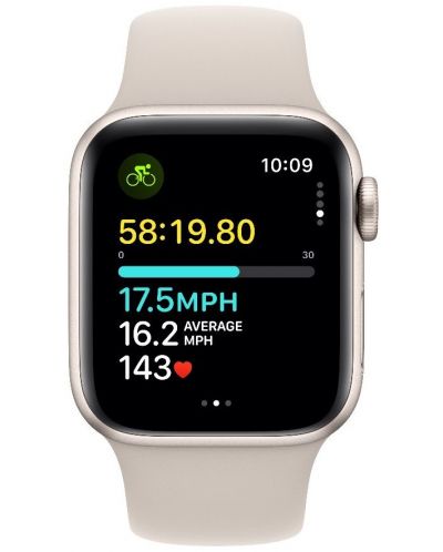 Смарт часовник Apple - Watch SE2 v2, 40mm, S/M, Starlight Sport - 3