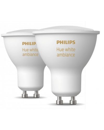 Смарт крушки Philips - Hue, 4.3W, GU10, dimmer, 2 броя - 2