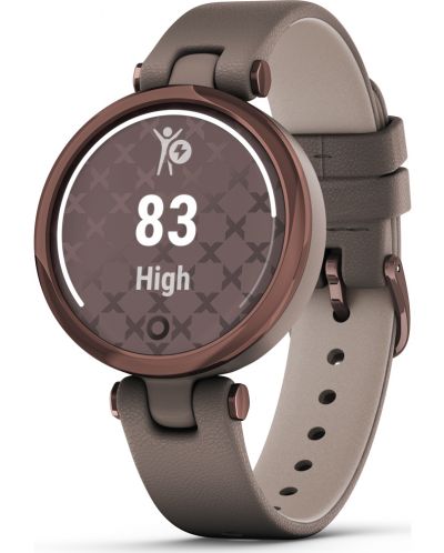 Смарт часовник Garmin - Lily Classic, 34mm, 0.84", бронзов/кафяв - 2