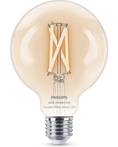Смарт крушка Philips - Filament, 7W LED, E27, G95, dimmer - 1
