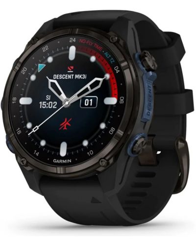 Смарт часовник Garmin - Descent MK3i, 43 mm, 1.2'', Silicone Grey - 1