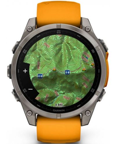 Смарт часовник Garmin - fēnix 8 Sapphire, 47 mm, 1.4'', Orange/Graphite - 4