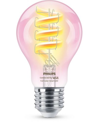 Смарт крушка Philips - Filament, 6.3W LED, E27, A60, RGB, dimmer - 1
