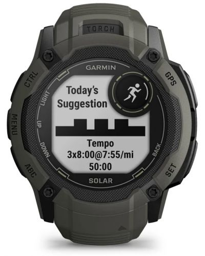 Смарт часовник Garmin - Instinct 2X Solar, 50mm, 1.1'', зелен - 2
