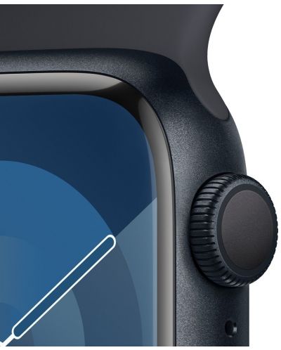 Смарт часовник Apple - Watch S9, 41mm, 1.69'', M/L, Midnight Sport - 3