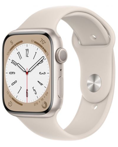 Смарт часовник Apple - Watch S8, 45mm, Starlight - 1