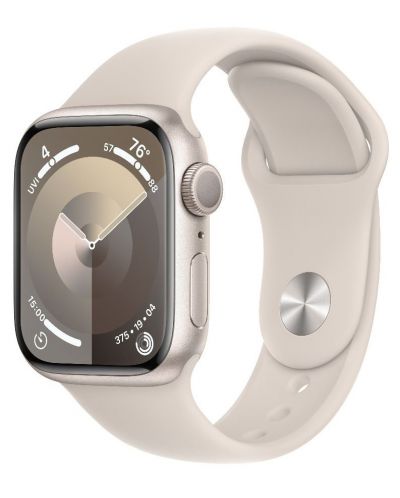 Смарт часовник Apple - Watch S9, 41mm, 1.69'', M/L, Starlight Sport - 2