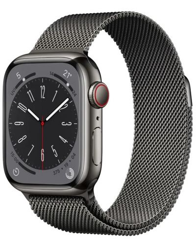 Смарт часовник Apple - Watch S8, Cellular, 41mm, Graphite/Milanese Loop - 1