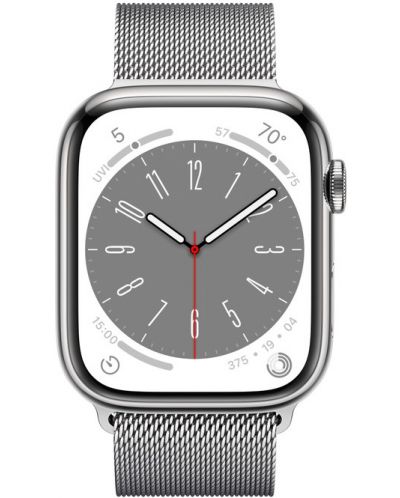 Смарт часовник Apple - Watch S8, Cellular, 45mm, Silver/Milanese Loop - 2