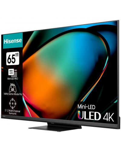 Смарт телевизор Hisense - 65U8KQ, 65'', ULED, 4К, черен - 3