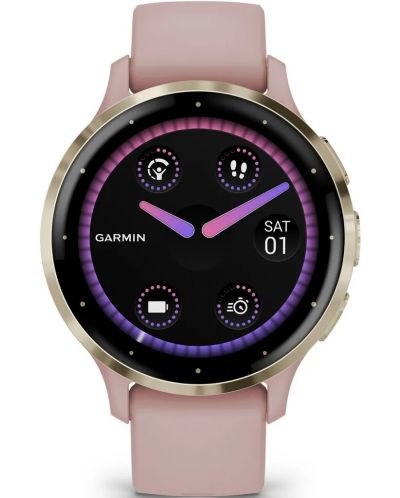 Смарт часовник Garmin - Venu 3S, 41 mm, 1.2'', Dust Rose/Silicone - 2
