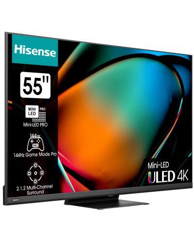 Смарт телевизор Hisense - 55U8KQ, 55'', ULED, 4К, черен - 2