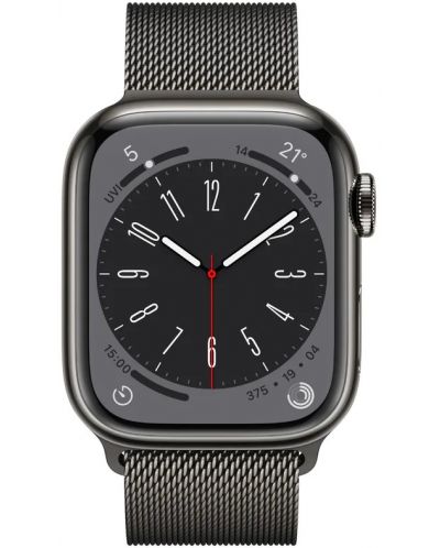 Смарт часовник Apple - Watch S8, Cellular, 41mm, Graphite/Milanese Loop - 2