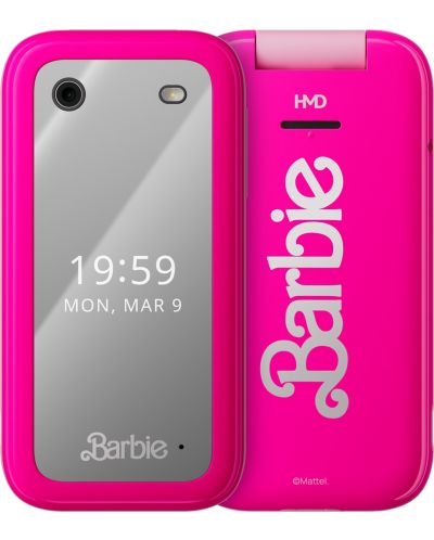 Мобилен телефон HMD - Barbie, 2.8''/1.77'', 64MB/128MB, розов - 2