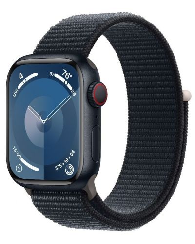 Смарт часовник Apple - Watch S9, Cellular, 41mm, Midnight Sport Loop - 1
