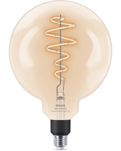 Смарт крушка Philips - Filament, 6.7W LED, E27, G200, dimmer - 1