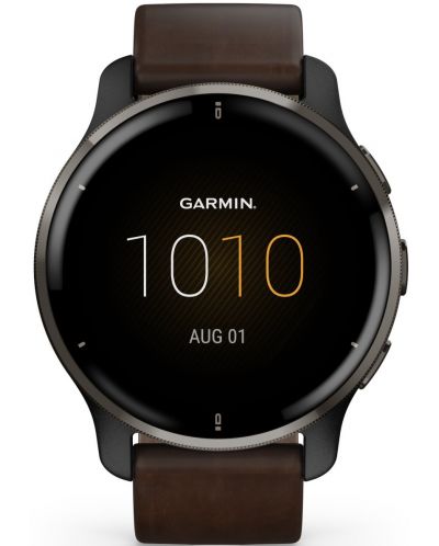 Смарт часовник Garmin - Venu 2 Plus, 43mm, Leather Brown - 1