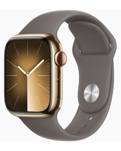 Смарт часовник Apple - Watch S9, Cellular, 45mm, Stainless Steel, S/M, Clay - 1