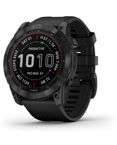 Смарт часовник Garmin - fenix 7X Sapphire Solar, 51mm, черен - 1