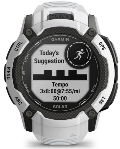 Смарт часовник Garmin - Instinct 2X Solar, 50mm, 1.1'', бял - 2