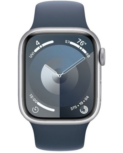 Смарт часовник Apple - Watch S9, 41mm, 1.69'', M/L, Storm Blue Sport - 1