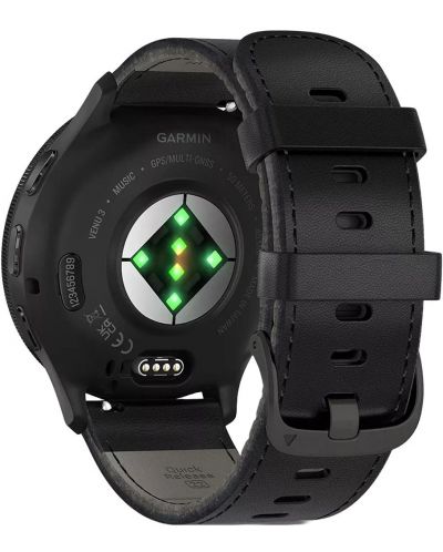 Смарт часовник Garmin - Venu 3, 45 mm, 1.4'', Slate Black/Leather - 5