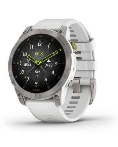 Смарт часовник Garmin - epix Sapphire, Gen 2, 33mm, сив/бял - 1