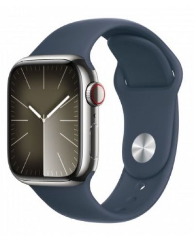 Смарт часовник Apple - Watch S9, Cellular, 45mm, Stainless Steel, S/M, Blue - 1