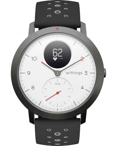 Смарт часовник Withings - Steel HR Sport, 40mm, черен/бял - 1